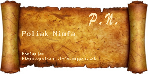 Poliak Nimfa névjegykártya